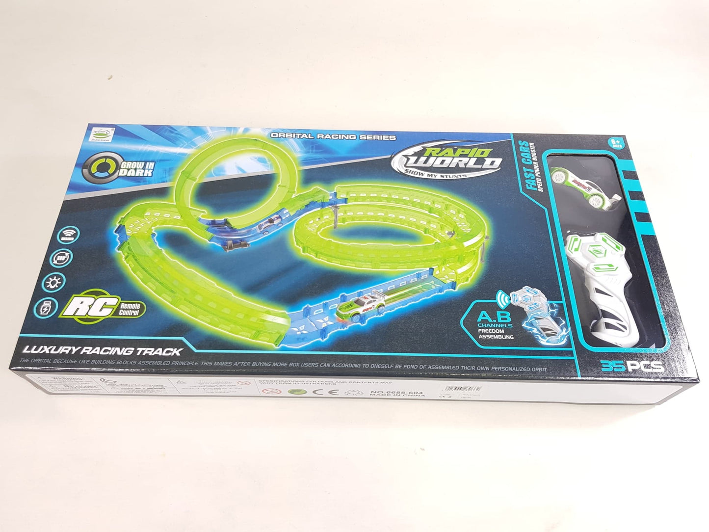 RC Scalextric Hot Wheel Style Build Your Own Slot Car Rail Track Track Stunt Loop Toy Car Play Set