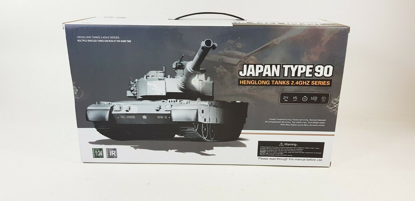 Heng Long RC BB Firing Radio Control Model Tank 3808 Type 90 2.4ghz Version 5 Infrared
