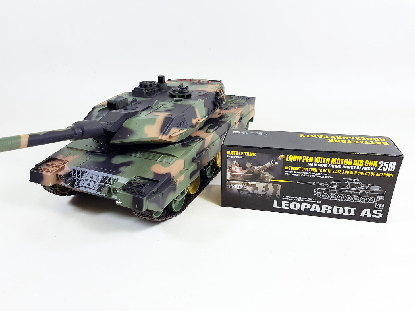 RC Model Tank Heng Long 1/24 Scale German Leopard BB firing Infrared Version 5 Radio control 2.4Ghz 3809-1