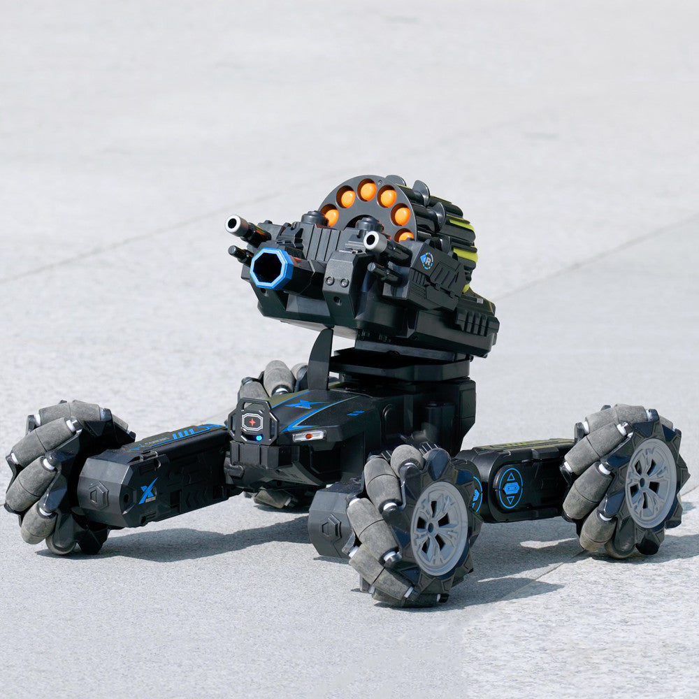 NERF Bullet Firing 4WD Drift Car RC Tank Model By Silvergear Fearless Armor Remote Controlled SMOKING 4x4 Truck Gesture Watch Control