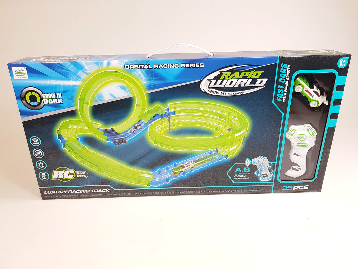 RC Scalextric Hot Wheel Style Build Your Own Slot Car Rail Track Track Stunt Loop Toy Car Play Set