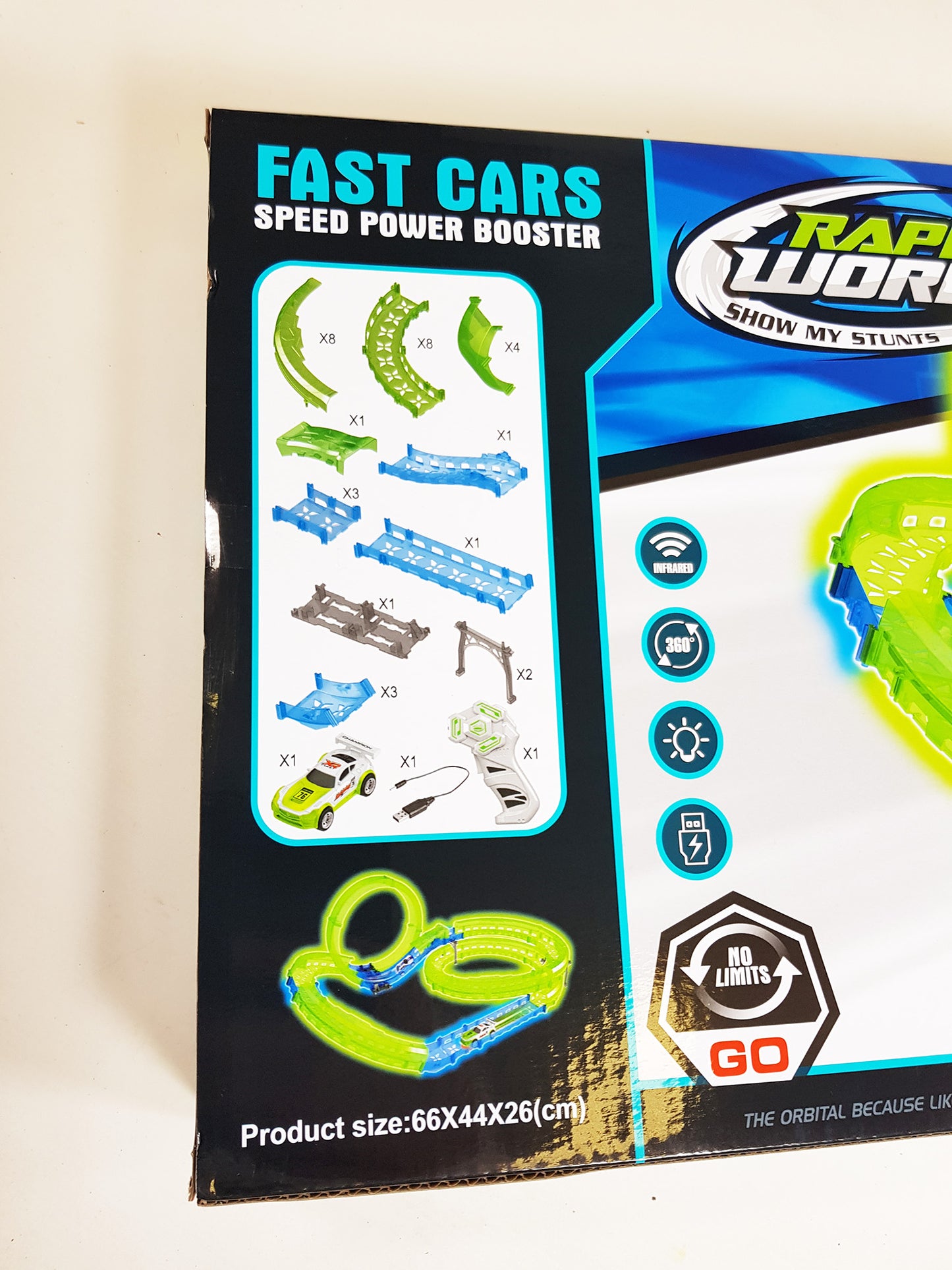 RC Scalextric Hot Wheel Style Build Your Own Slot Car Rail Track Track Stunt Loop Toy Car Play Set