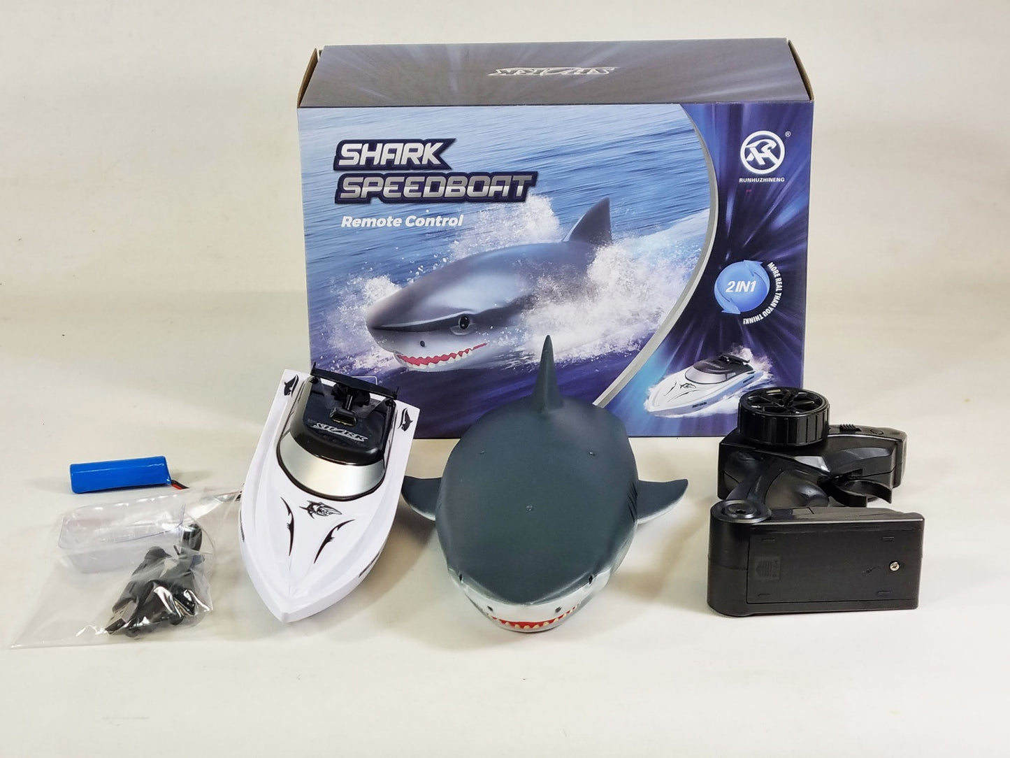 Remote Control Boat Shark RC Shark Boat Toy 2 in 1, 2.4GHz RC Electric Boat, Kids Electric Shark Toy for Pools and Lakes, Summer Toy Gift for Pool Lake Pond
