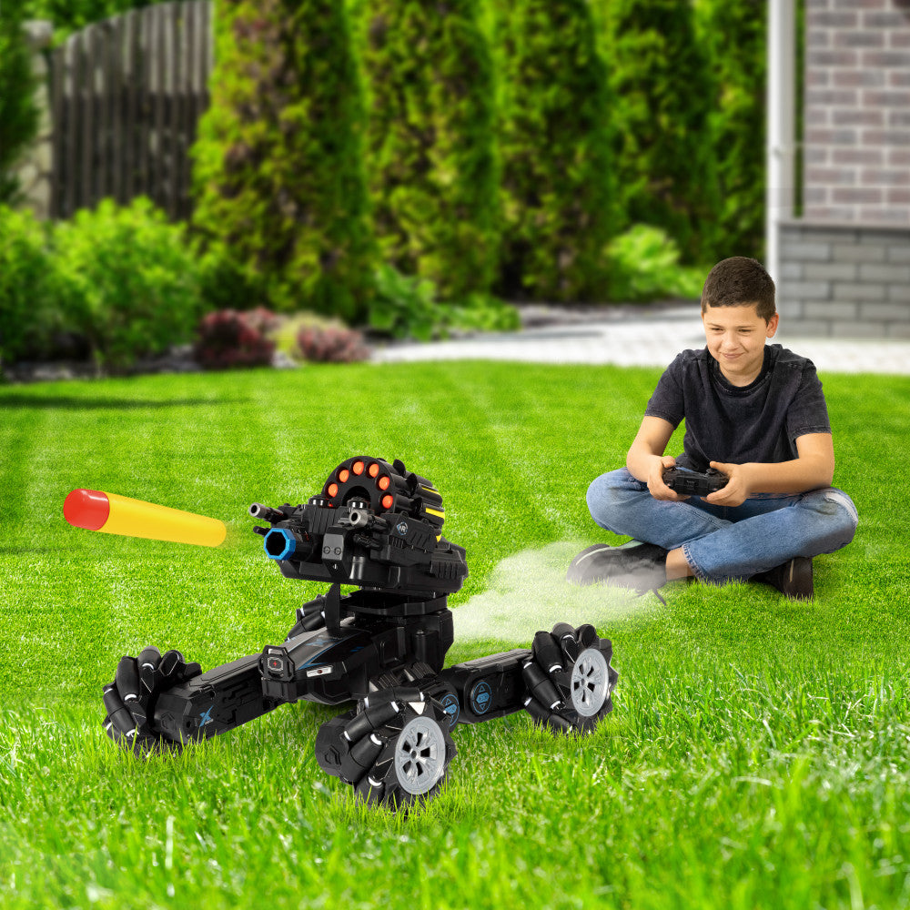 NERF Bullet Firing 4WD Drift Car RC Tank Model By Silvergear Fearless Armor Remote Controlled SMOKING 4x4 Truck Gesture Watch Control