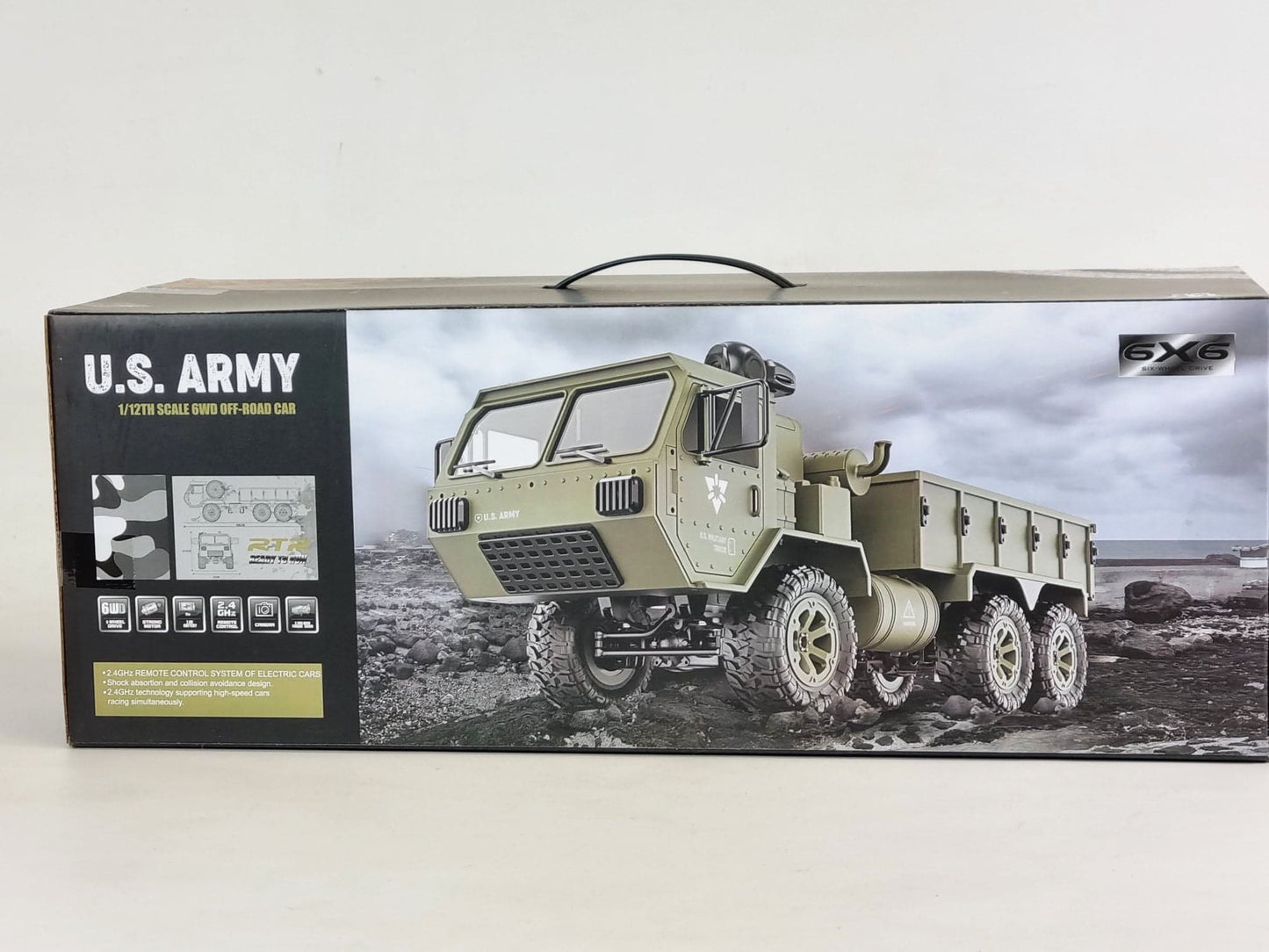 RC Military Truck Willys Jeep 6WD Off Road 6x6 FY00A Radio Control Army Truck Radio Control 1/12 US Army Model Tank