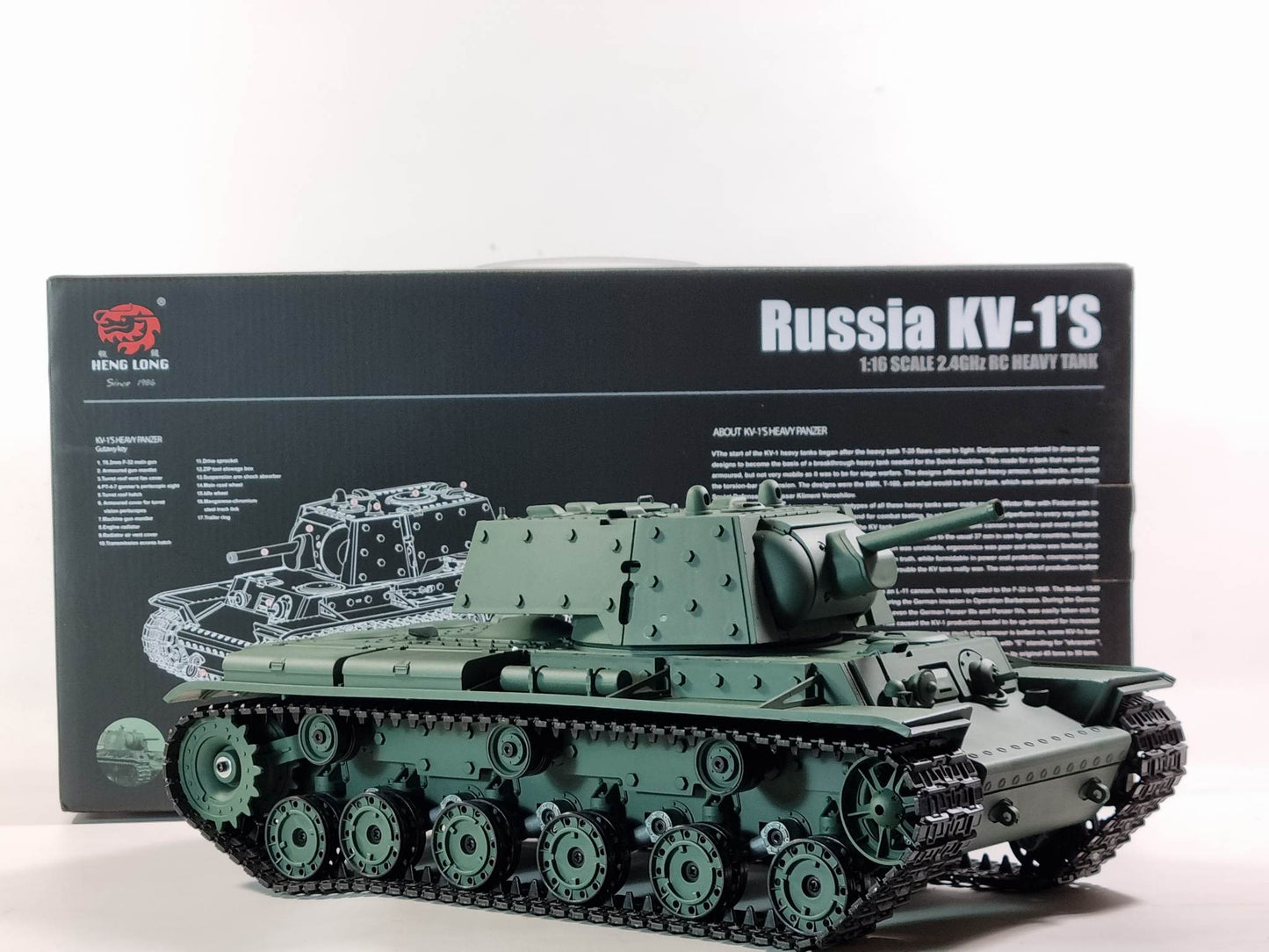 Heng Long rc tank 1/16 Metal Suspension Arms Radio remote control Russian KV1 Battle Tank 7.0 V UK 2.4G Panzer Model