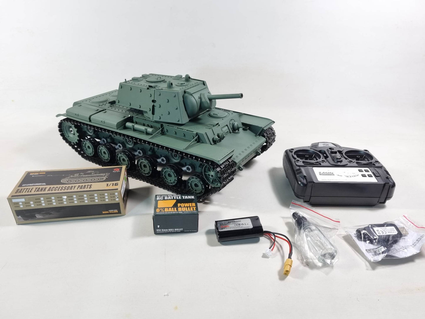 Heng Long rc tank 1/16 Metal Suspension Arms Radio remote control Russian KV1 Battle Tank 7.0 V UK 2.4G Panzer Model