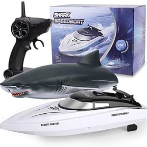 Remote Control Boat Shark RC Shark Boat Toy 2 in 1, 2.4GHz RC Electric Boat, Kids Electric Shark Toy for Pools and Lakes, Summer Toy Gift for Pool Lake Pond