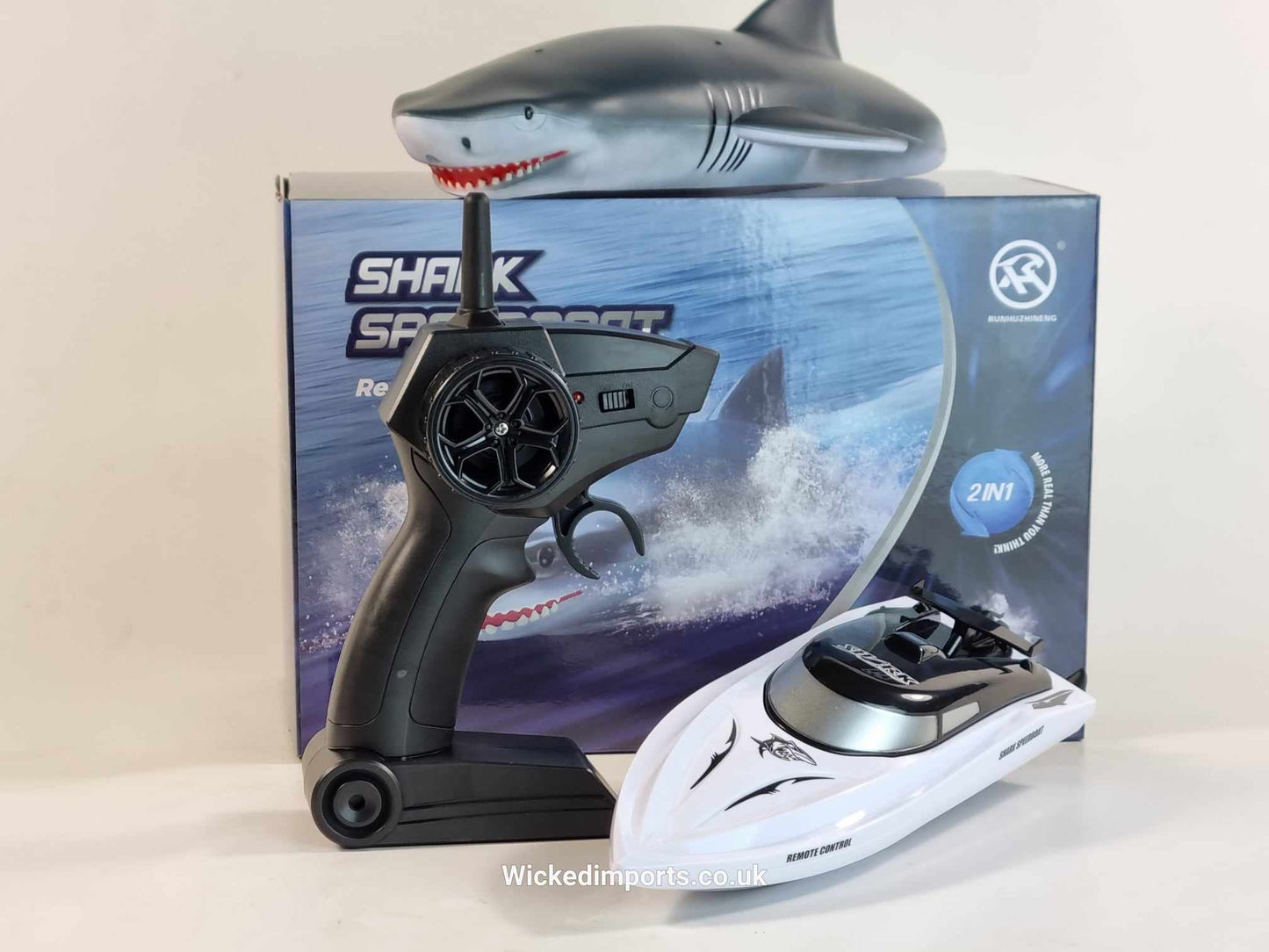 Remote Control Boat Shark RC Shark Boat Toy 2 in 1, 2.4GHz RC Electric Boat, Kids Electric Shark Toy for Pools and Lakes, Summer Toy Gift for Pool Lake Pond