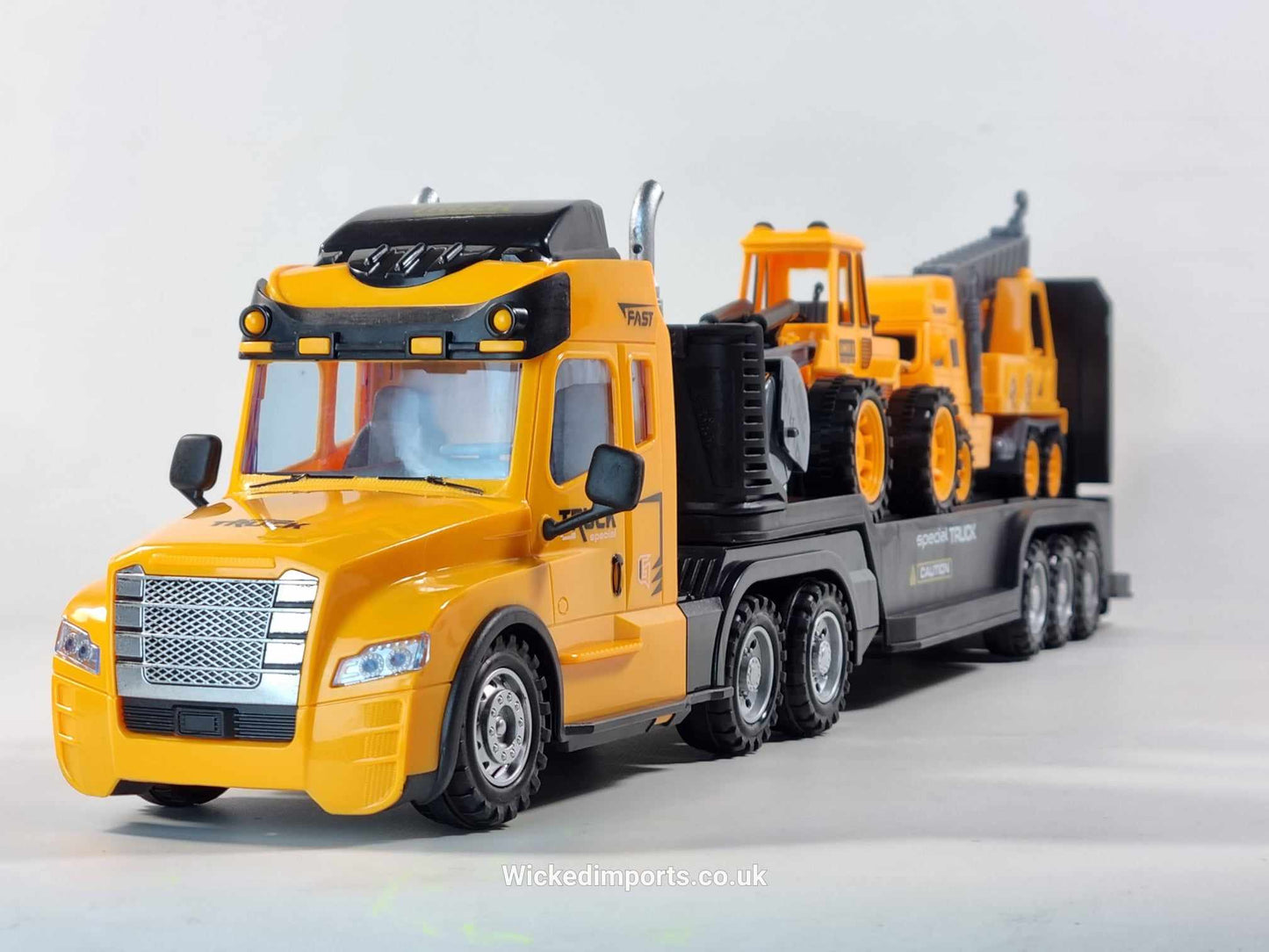 Remote Control Kids RC Lorry Truck Wagon And Trailer With Action Figures Building Site Mode Toy Set Digger Crane