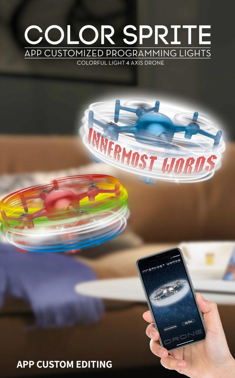 RC Kids Skywriting Model MIRBEST Drone Colour Custom Programming Lights QY66-X09 Radio Control Helicopter With Gesture Control Watch