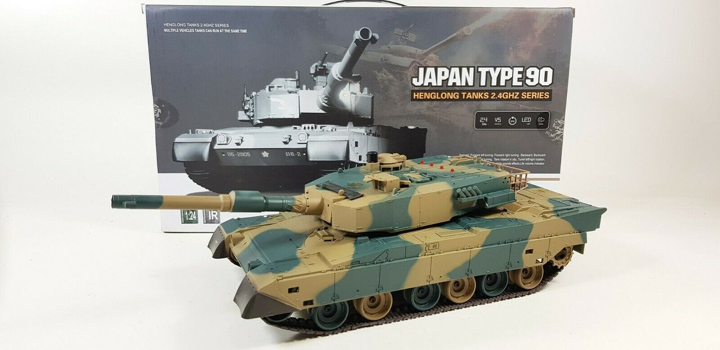 Heng Long RC BB Firing Radio Control Model Tank 3808 Type 90 2.4ghz Version 5 Infrared
