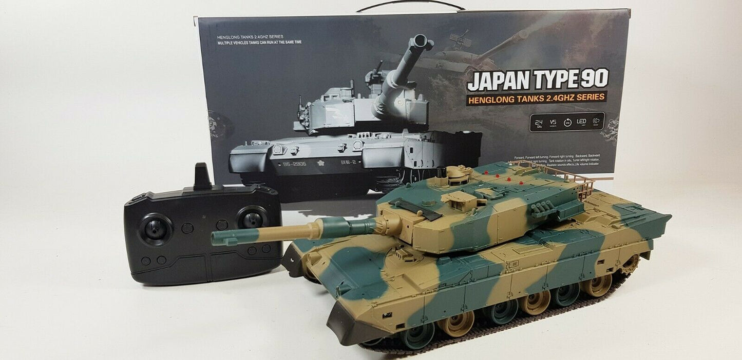 Heng Long RC BB Firing Radio Control Model Tank 3808 Type 90 2.4ghz Version 5 Infrared