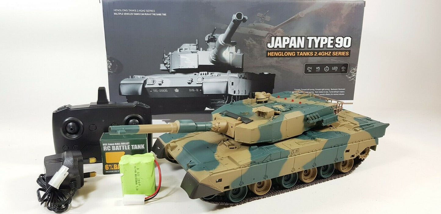 Heng Long RC BB Firing Radio Control Model Tank 3808 Type 90 2.4ghz Version 5 Infrared