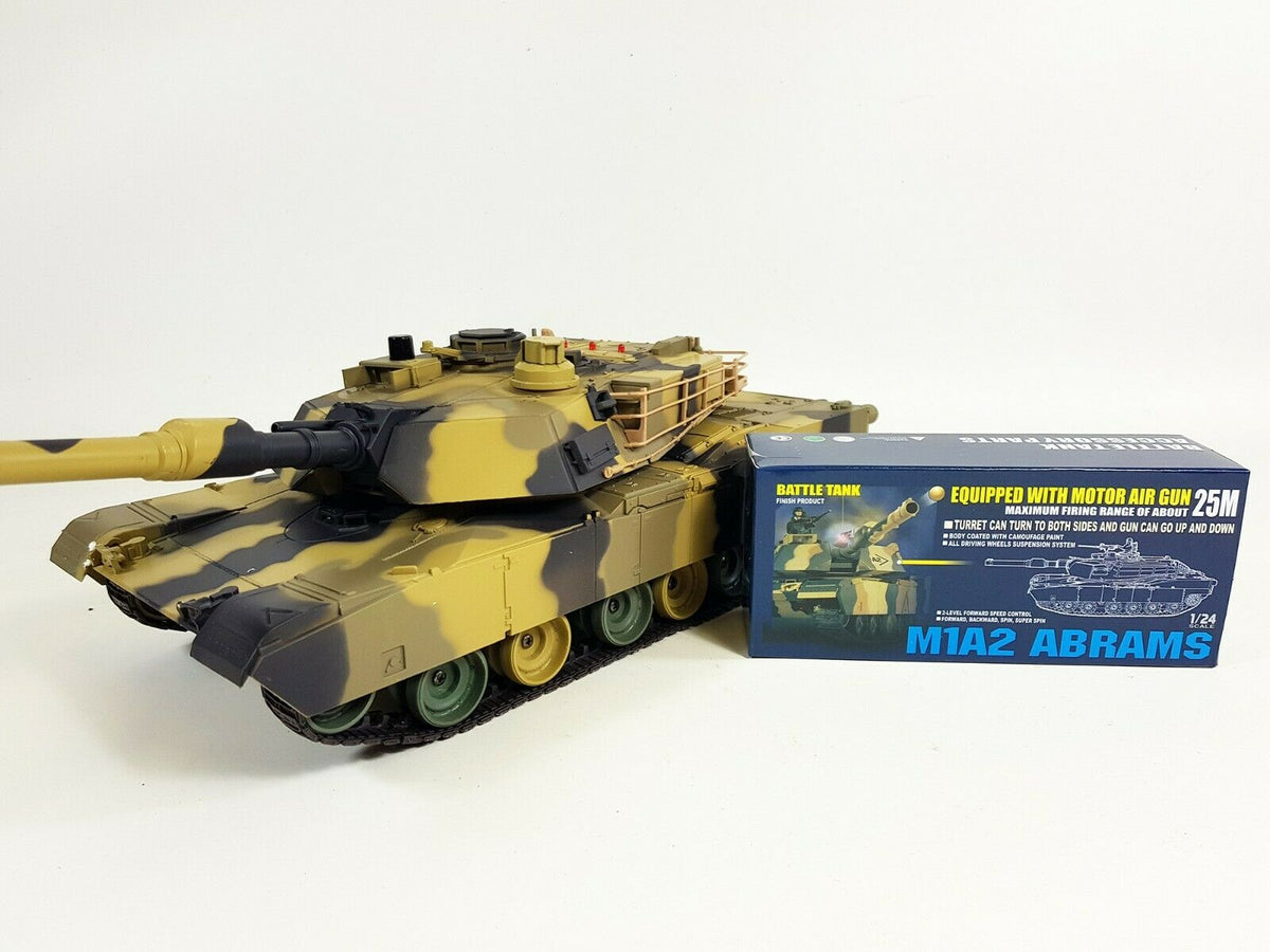 Heng Long 3816 M1A2 Abrams RC tank side view with product box