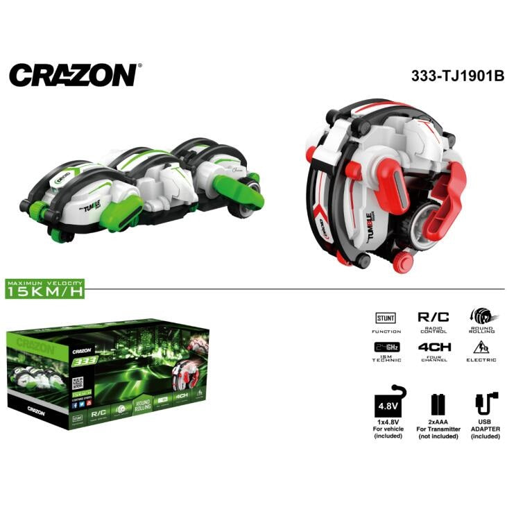 Large STUNT CAR TURBO Spin REMOTE CONTROL Electric RC TOY 360° Flip Racing Truck