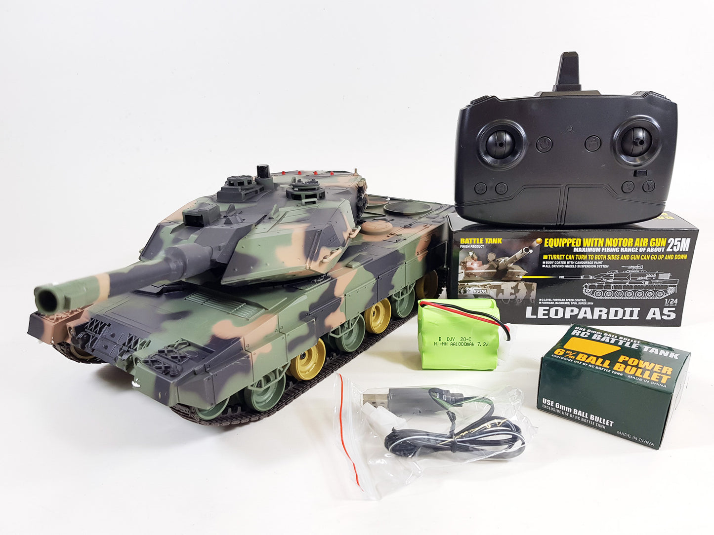 RC Model Tank Heng Long 1/24 Scale German Leopard BB firing Infrared Version 5 Radio control 2.4Ghz 3809-1