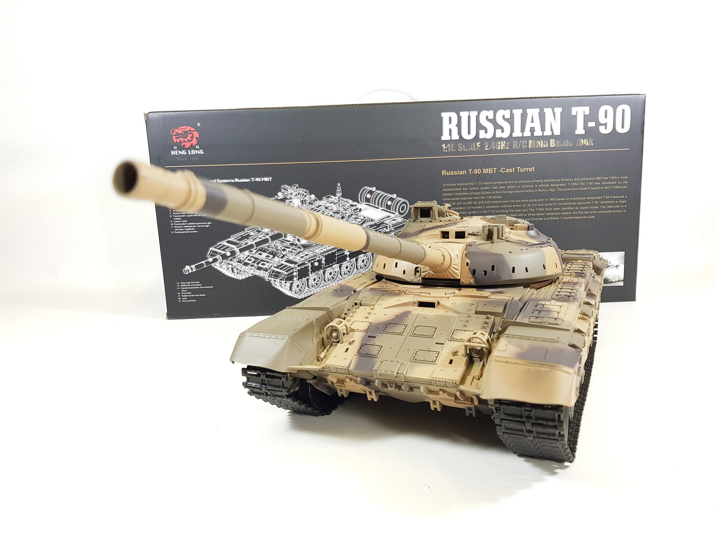 Heng Long 1:16 RC Tank "Russian T90" Smoke Sound BB IR 2.4G Version 7