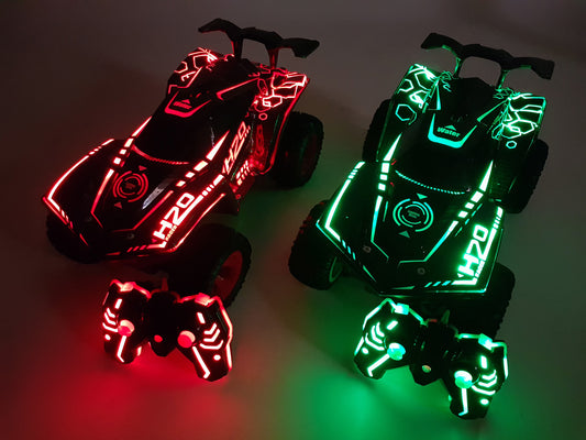 Remote control monster truck with water mist exhaust