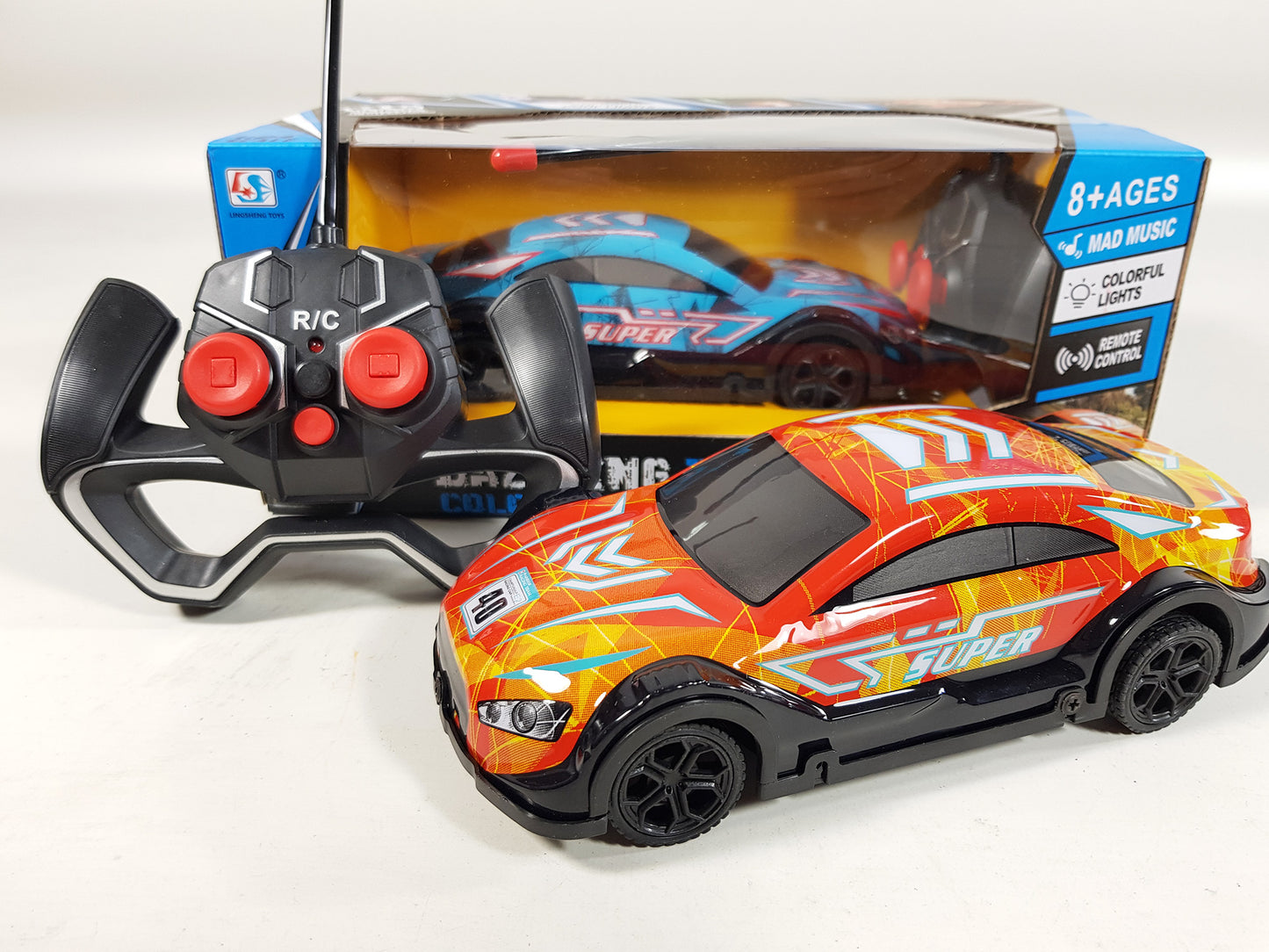 Remote Control Racing Car RC LED Lights Music 1:24
