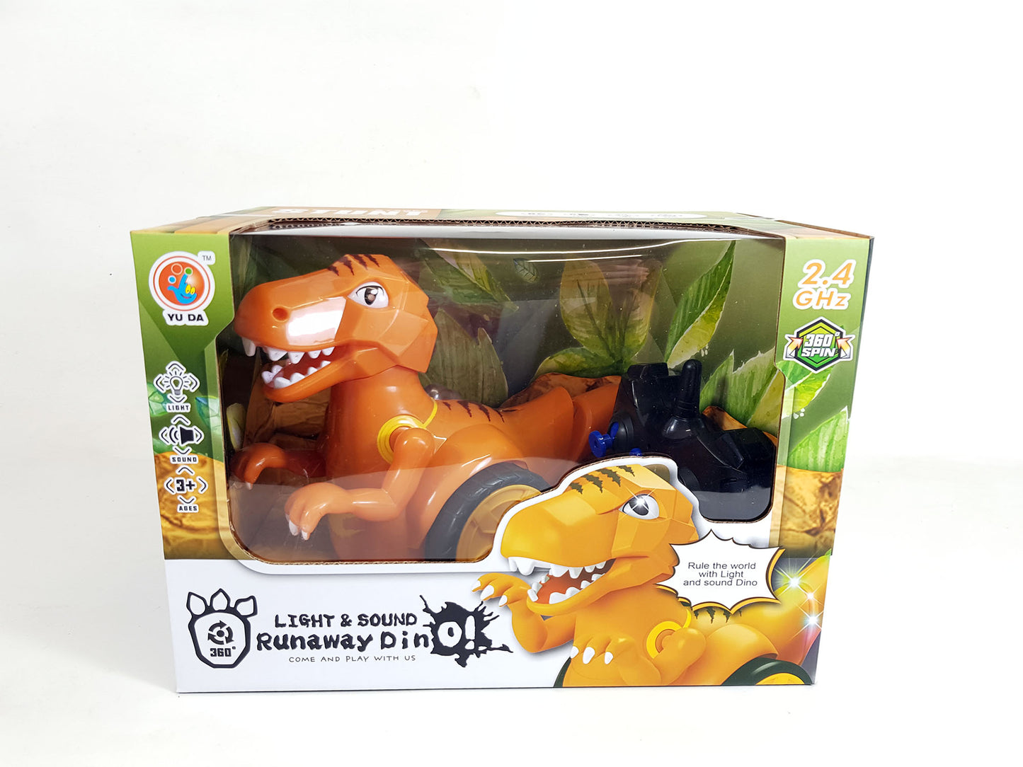 RC Robot Dinosaur Battery Remote control Walking Stunt 360 Spin Sound Lights Toy