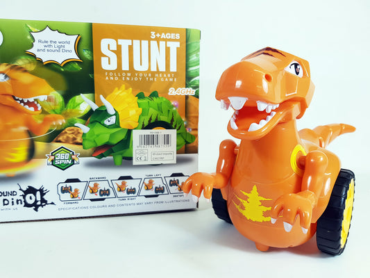 RC Robot Dinosaur Battery Remote control Walking Stunt 360 Spin Sound Lights Toy