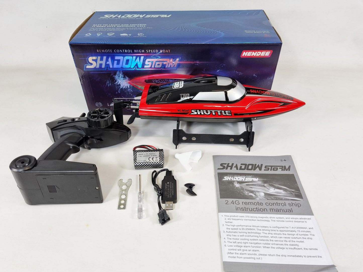 2.4G STORM RC Boat 20mph High Speed Remote Control Racing Ship Water Speed Boat