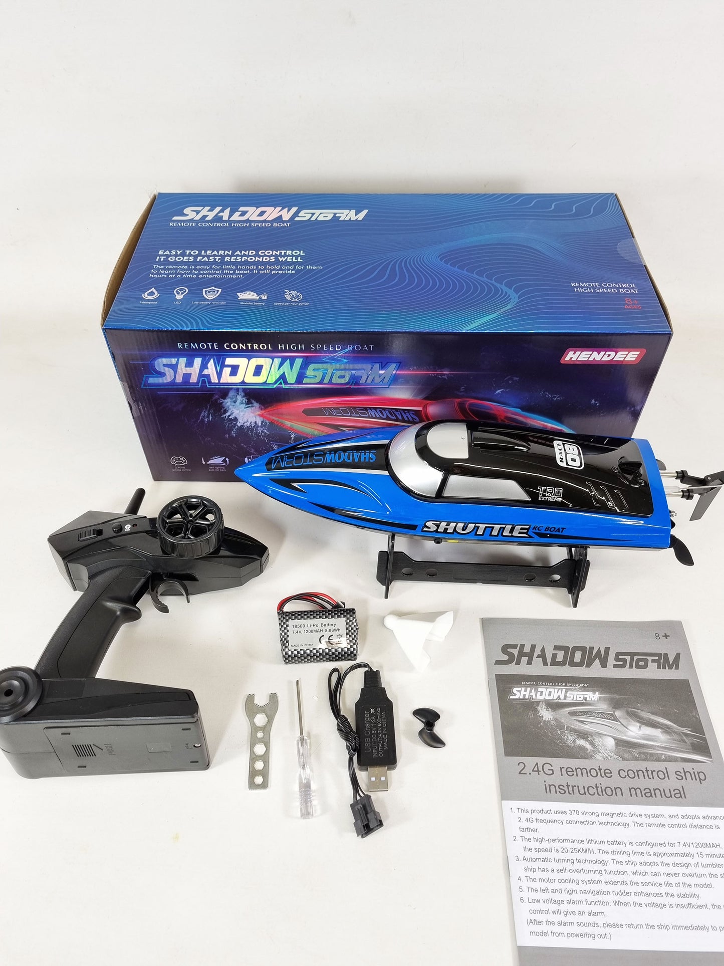 2.4G STORM RC Boat 20mph High Speed Remote Control Racing Ship Water Speed Boat