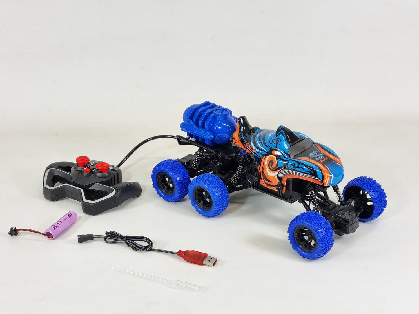 UK SMOKING SHARK Monster Truck Large Remote Control RC 4WD Big Wheel Toy Car RTR