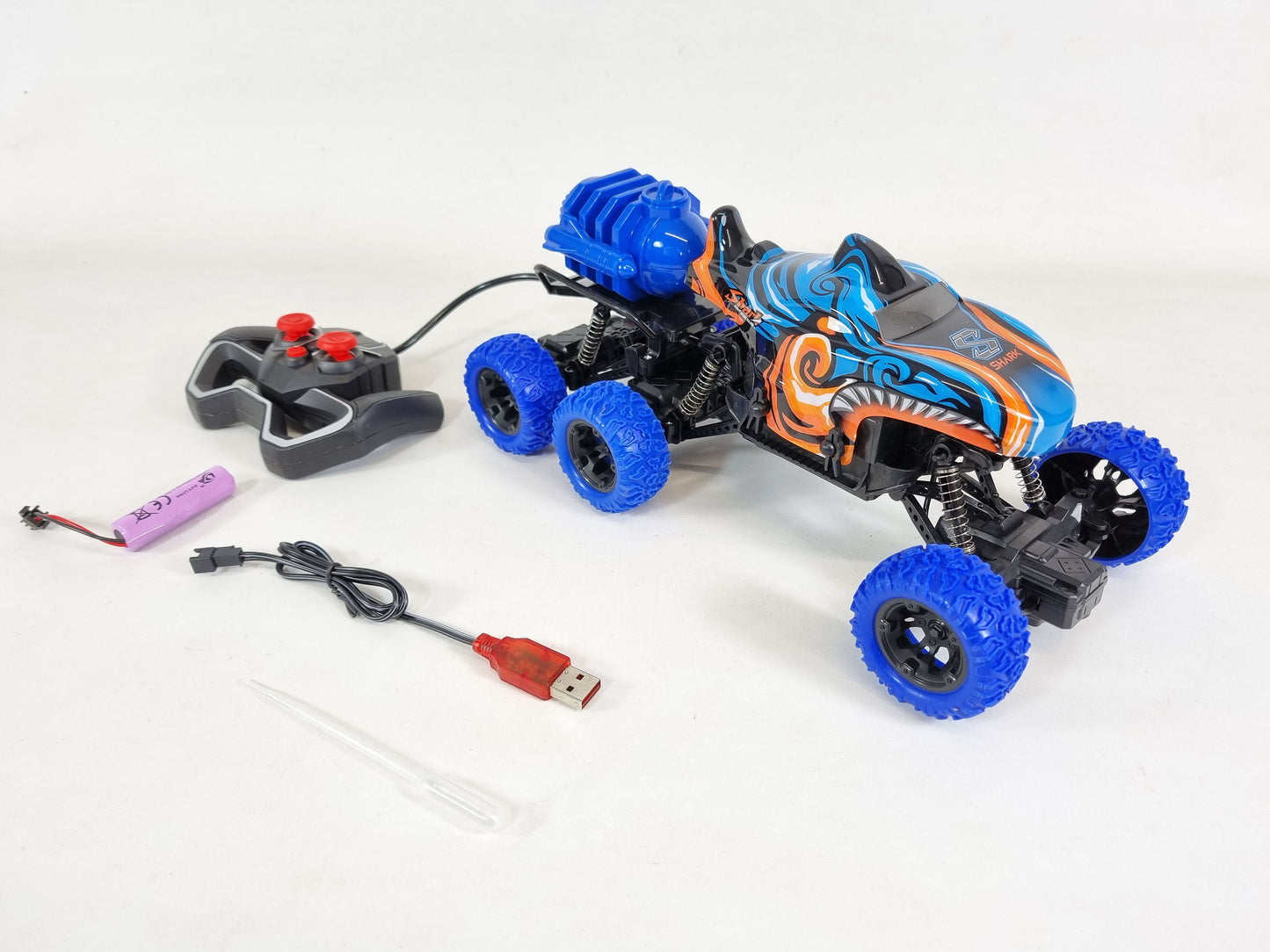 UK SMOKING SHARK Monster Truck Large Remote Control RC 4WD Big Wheel Toy Car RTR