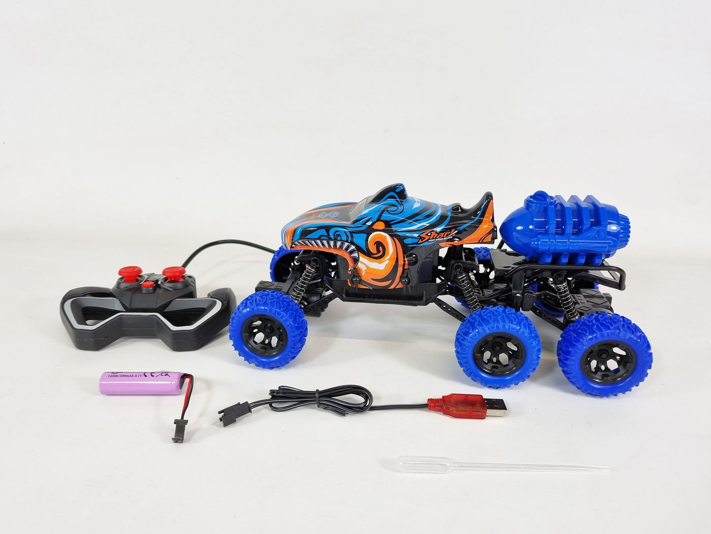 UK SMOKING SHARK Monster Truck Large Remote Control RC 4WD Big Wheel Toy Car RTR