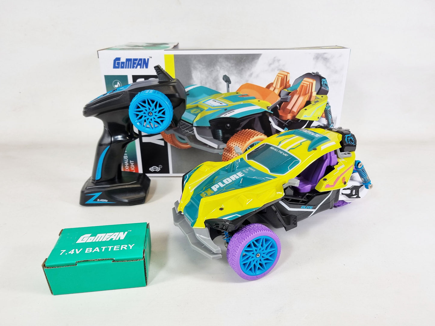 RC Buggy Off Road Trike RC Car Rock Climbing Radio Control LED Lights REAL SMOKE Motorbike Toy Rubber Wheels