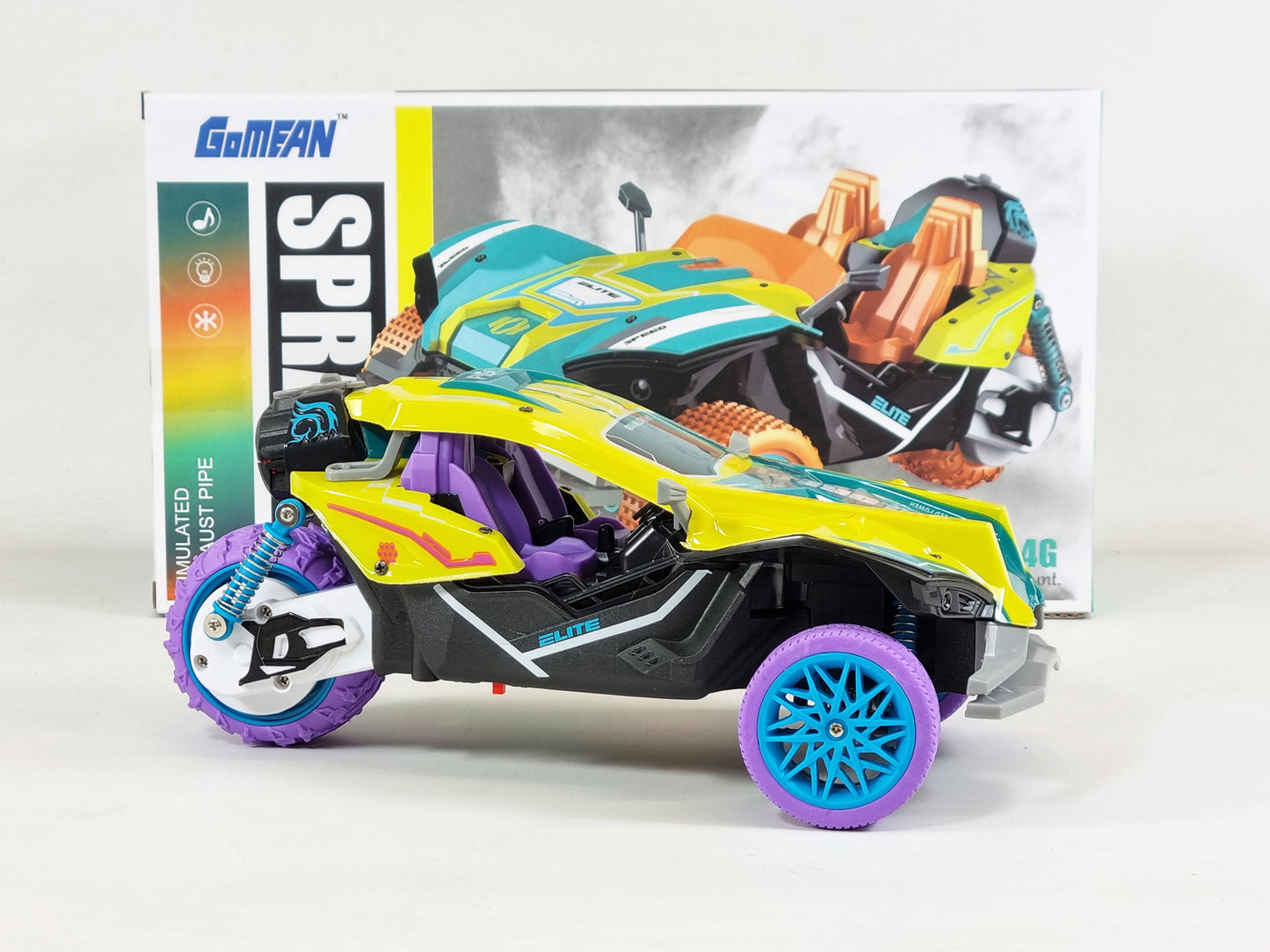 RC Buggy Off Road Trike RC Car Rock Climbing Radio Control LED Lights REAL SMOKE Motorbike Toy Rubber Wheels