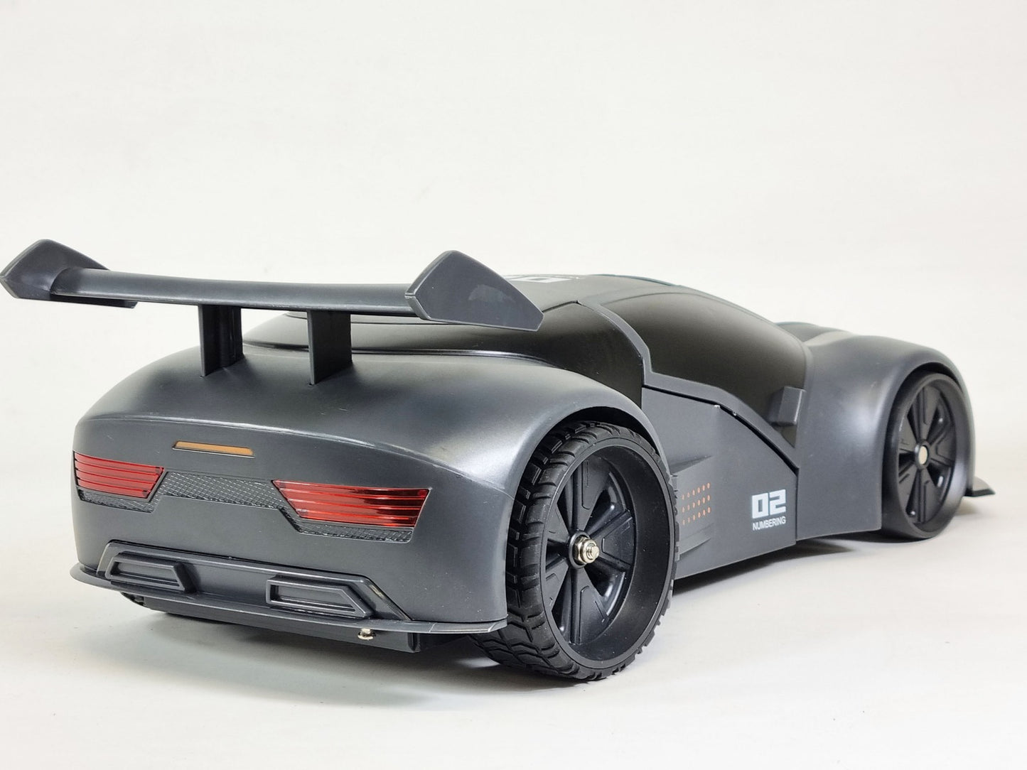 RC Stealth Shadow Nardo Grey Transforming Nerf Soft Dart Firing Race Car Radio Control Model Toy