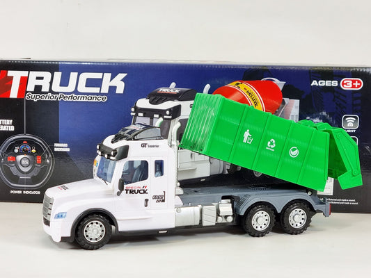 Kids RC Garbage Truck Bin Lorry Construction Remote Control Tipper Recycle With Lights And Sound