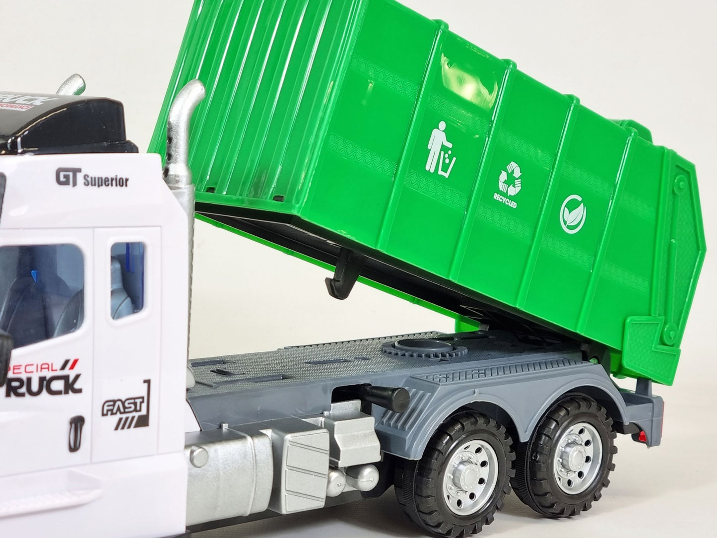 Kids RC Garbage Truck Bin Lorry Construction Remote Control Tipper Recycle With Lights And Sound