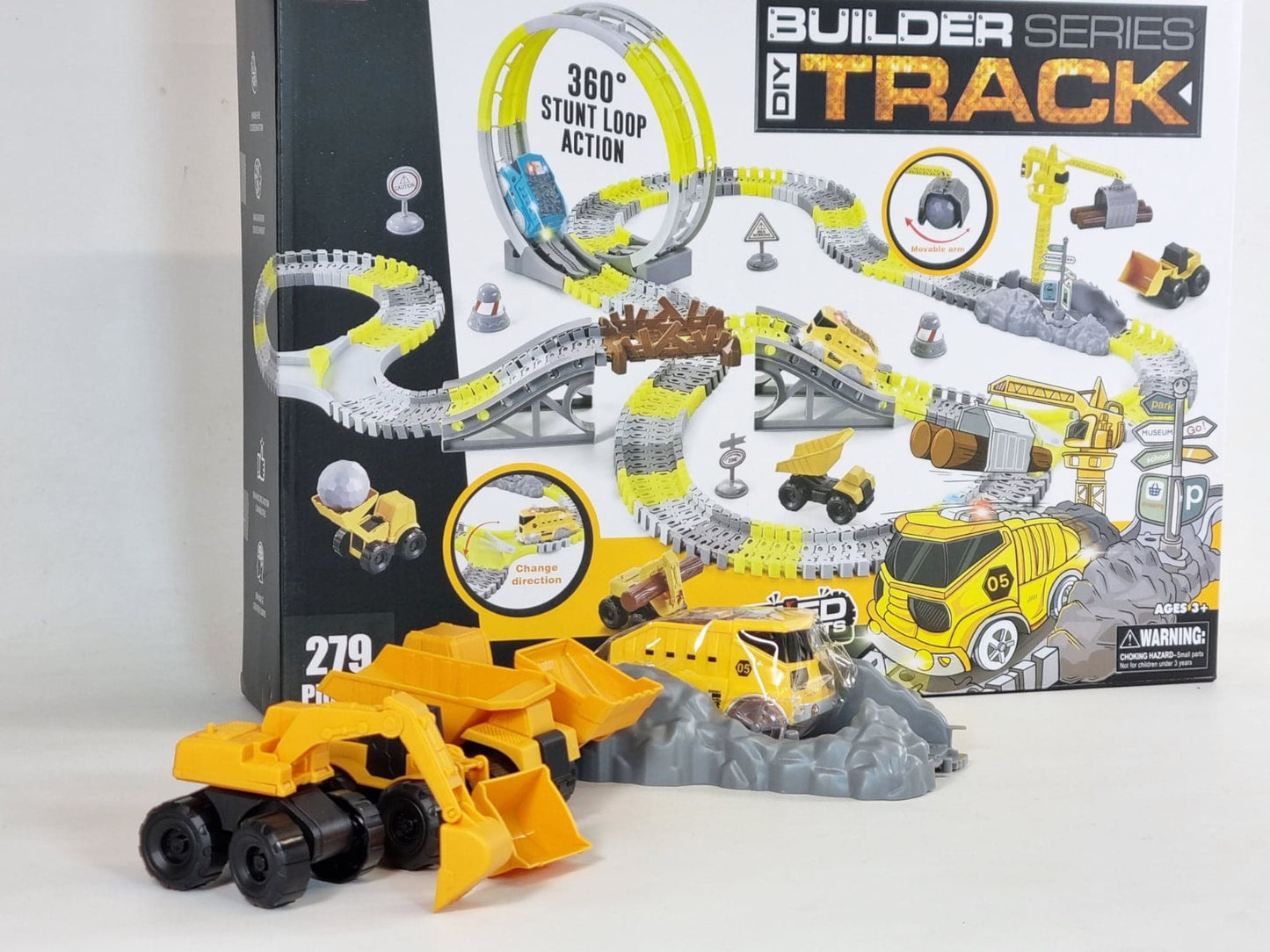 remote control RC Builder Playset slot car loop stunt track rail car train set