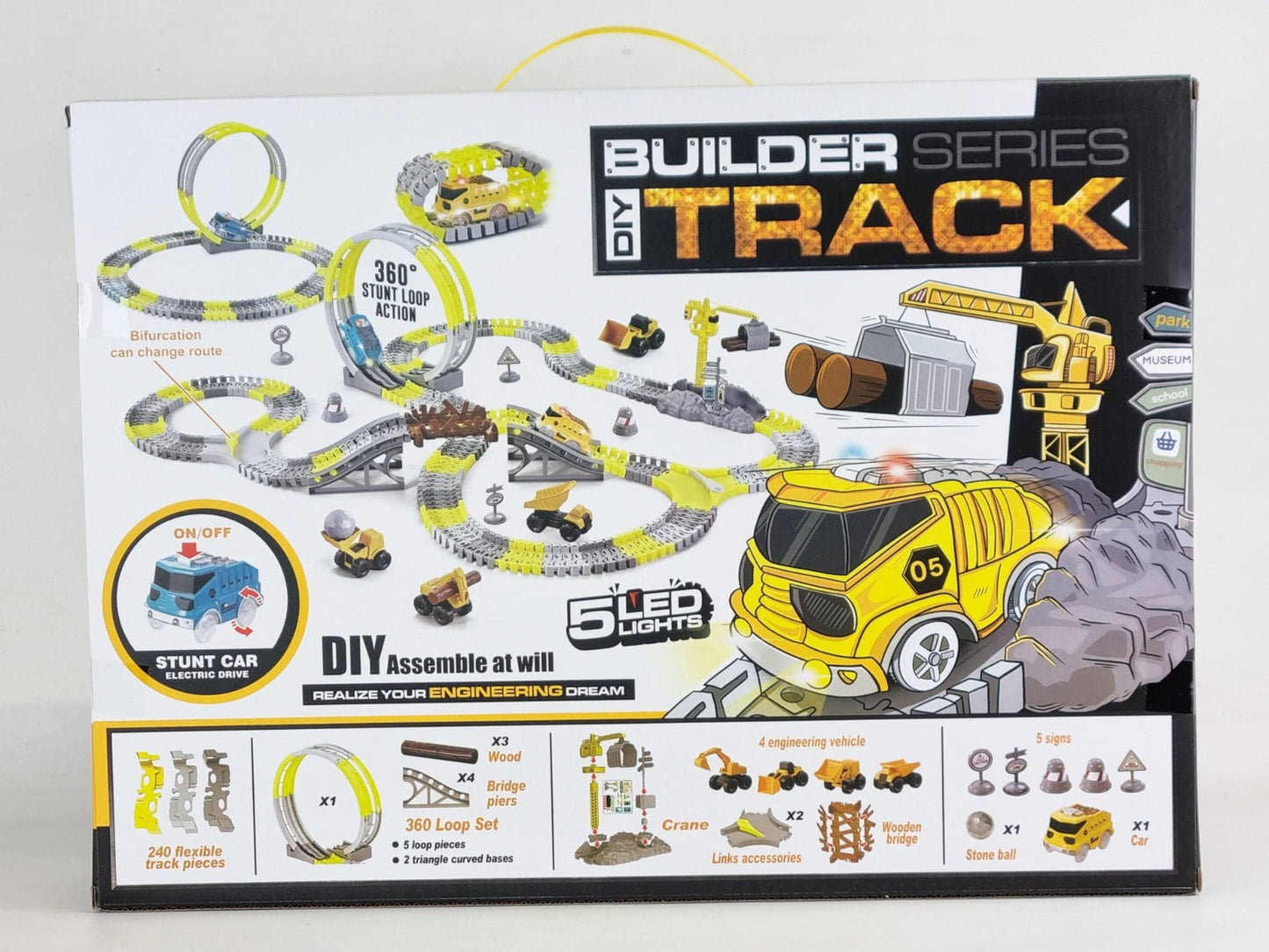 remote control RC Builder Playset slot car loop stunt track rail car train set