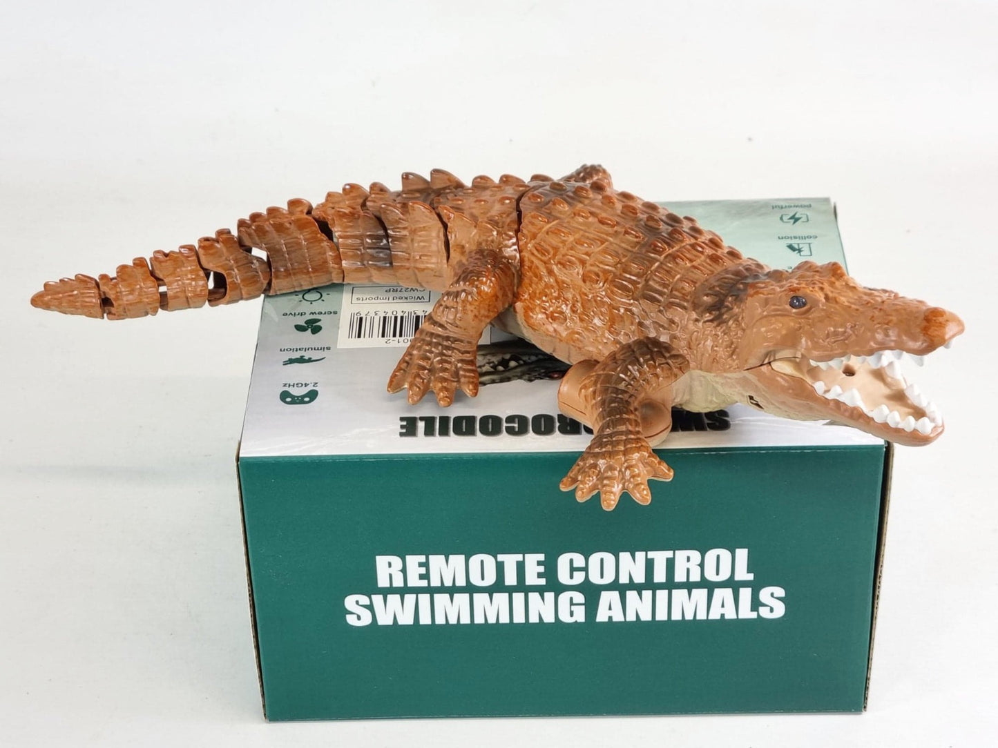 Remote Control RC Discovery Toy RC Crocodile Monster Kids Radio Control Monster Jurassic Park Bait Boat Prank Swimming alligator