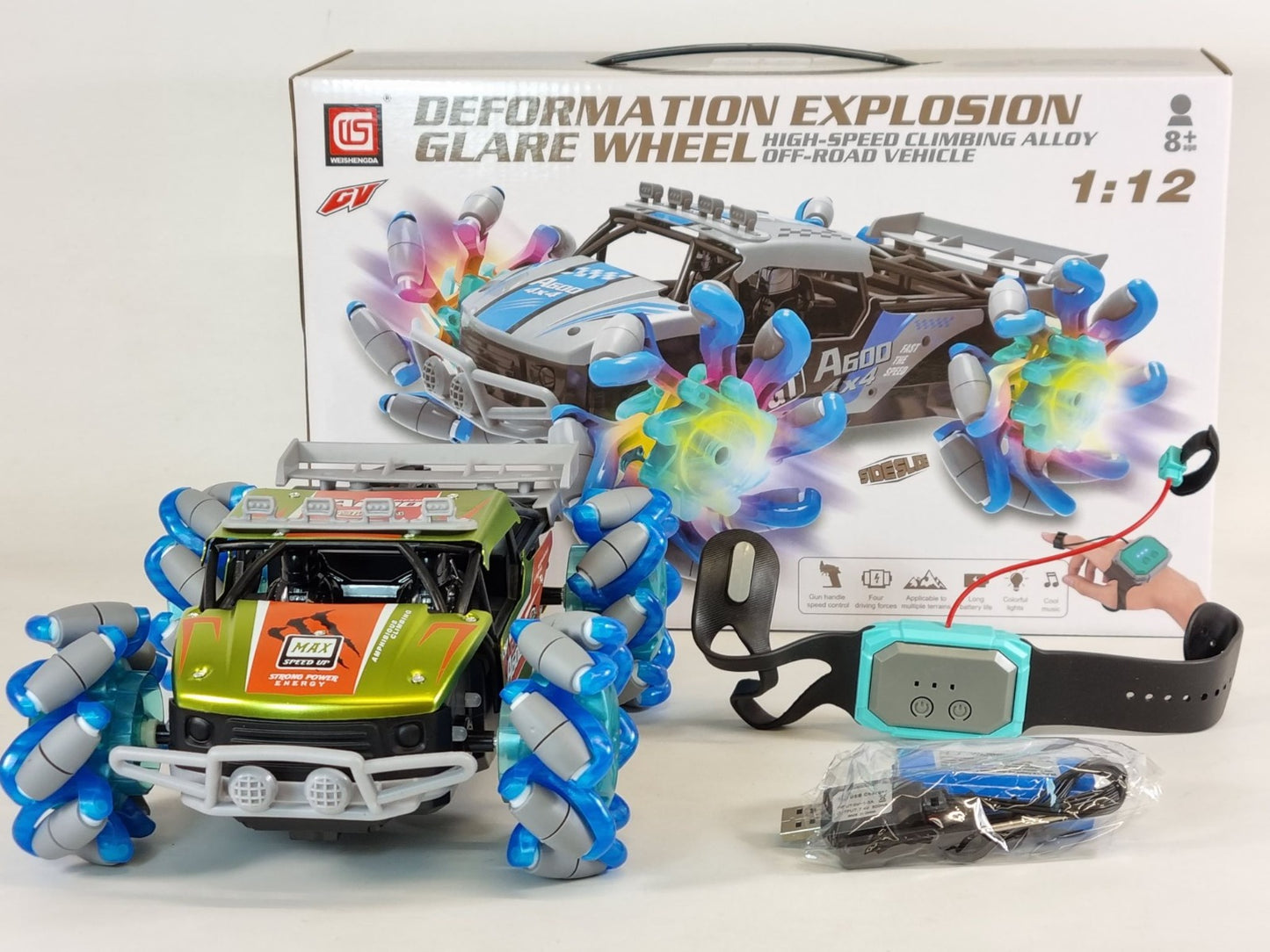 RC Explosion Wheel Stunt Cars 1:12 Remote Control Off-road Vehicle Climbing Vehicle 360° Drift 4WD Racing Hot Wheels Cars