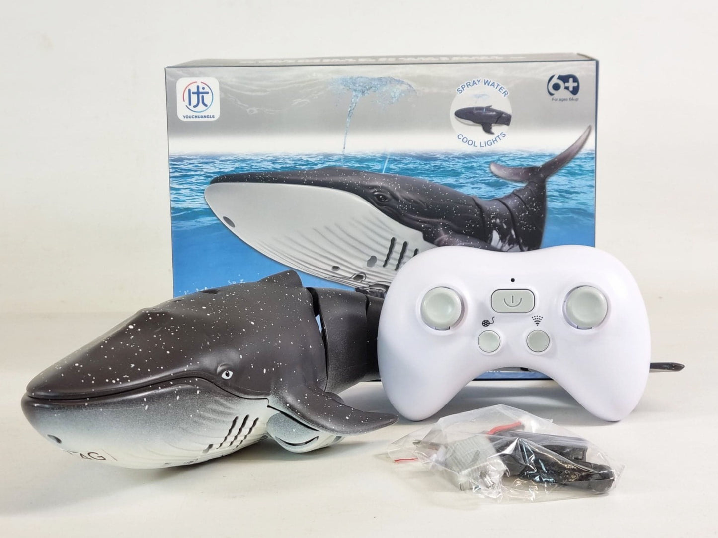 RC Model Bath Time Kids WATER SPRAY swimming model whale shark toy