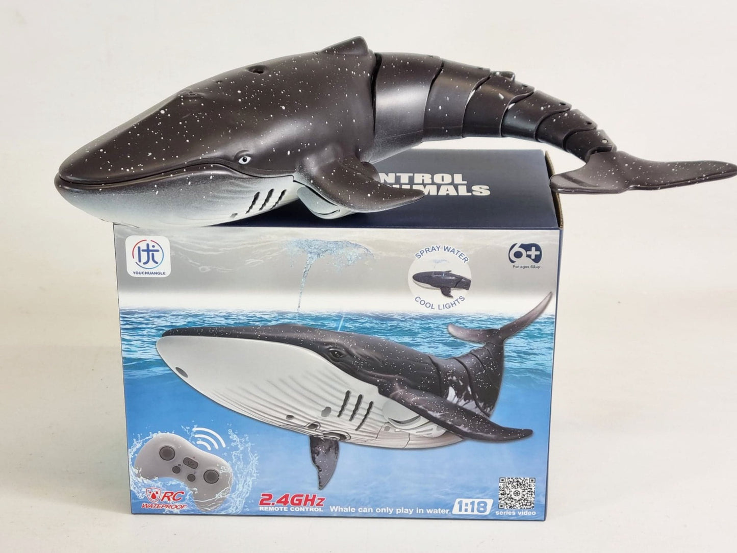 RC Model Bath Time Kids WATER SPRAY swimming model whale shark toy