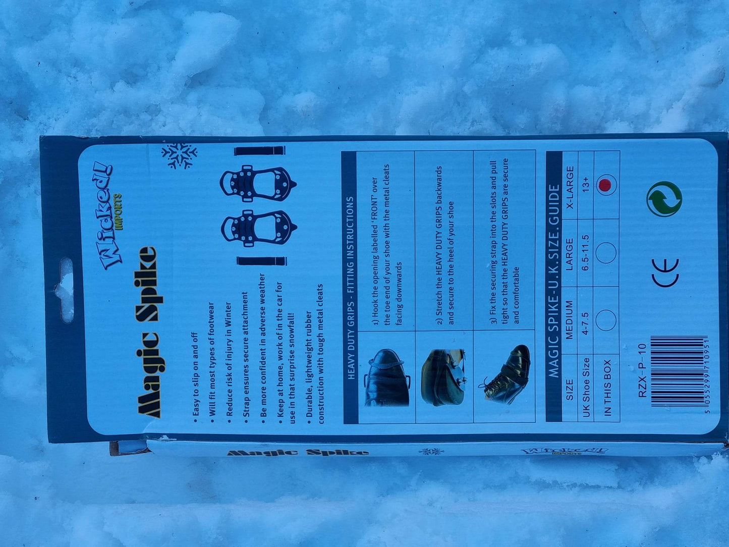 Anti Slip Spikey Snow and Ice Shoe Grips for Winter Hill Terrain Slippery Ground Sleet Show Crampon Cleets