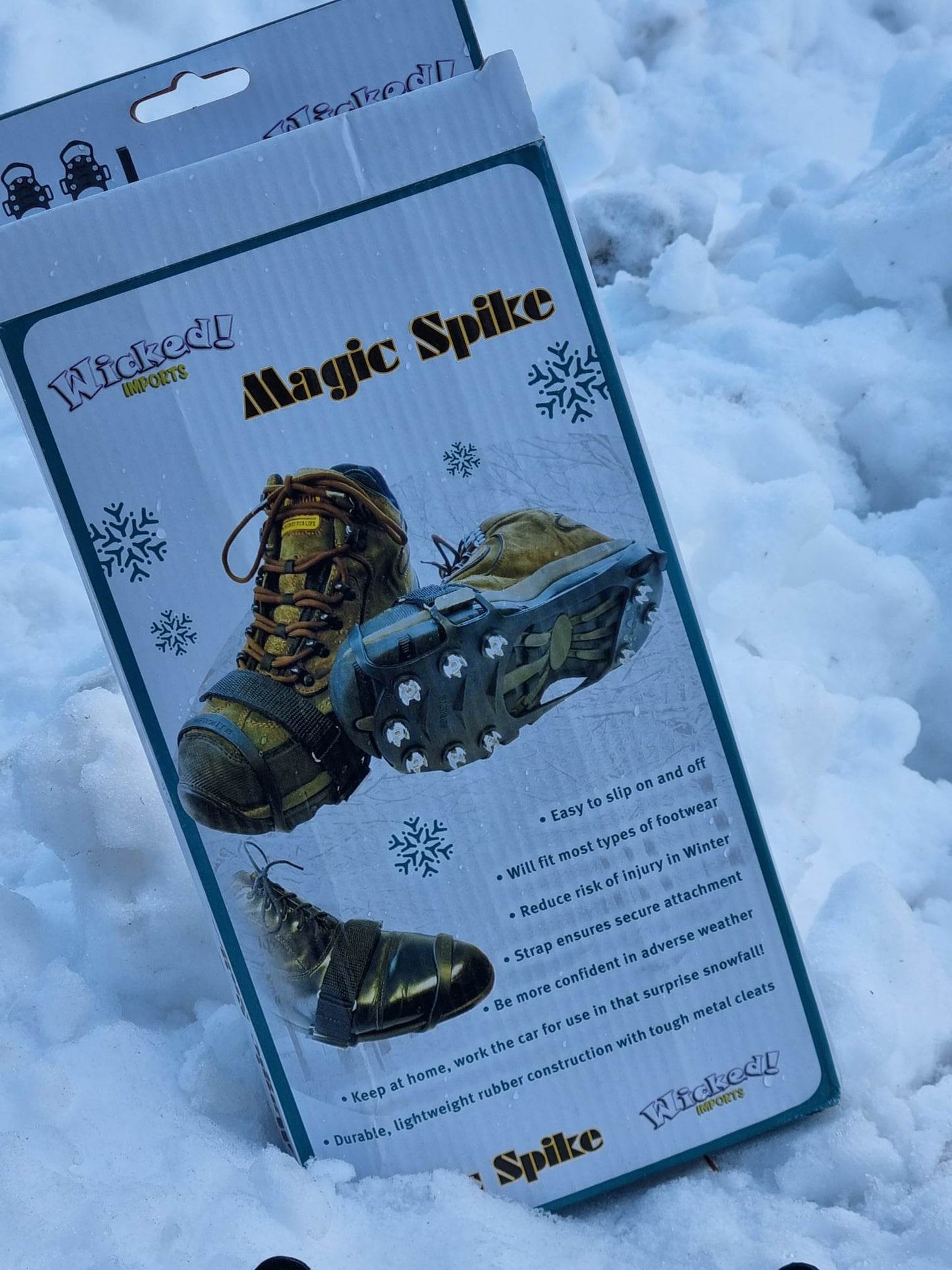 Anti Slip Spikey Snow and Ice Shoe Grips for Winter Hill Terrain Slippery Ground Sleet Show Crampon Cleets