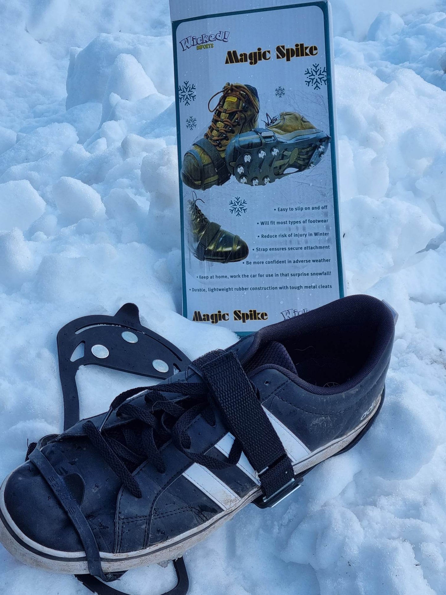 Anti Slip Spikey Snow and Ice Shoe Grips for Winter Hill Terrain Slippery Ground Sleet Show Crampon Cleets