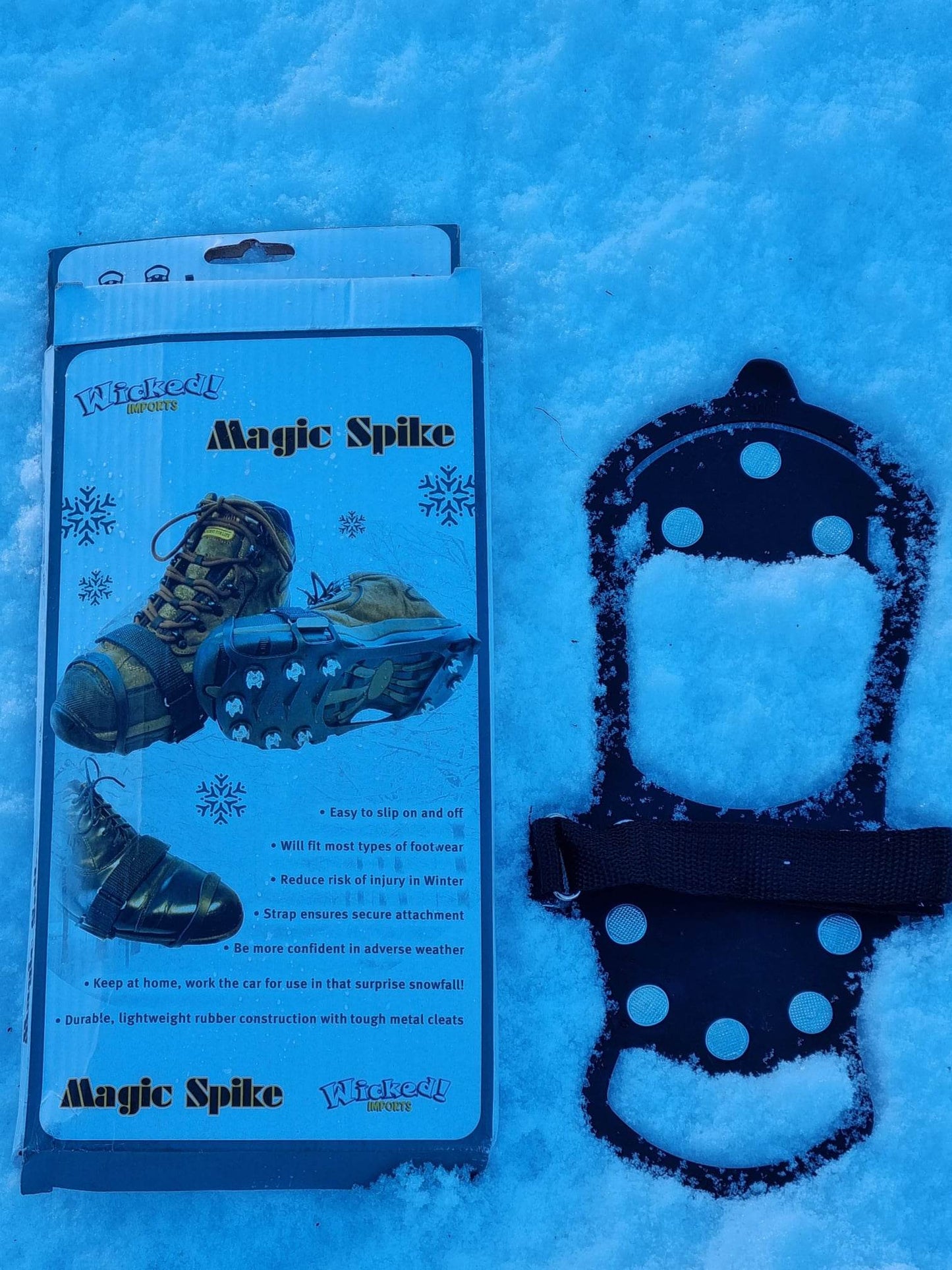 Anti Slip Spikey Snow and Ice Shoe Grips for Winter Hill Terrain Slippery Ground Sleet Show Crampon Cleets