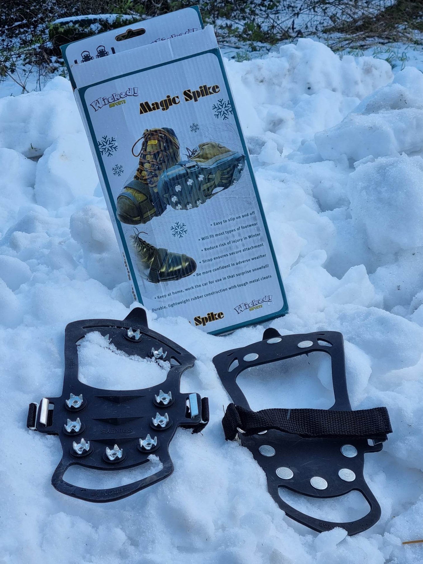 Anti Slip Spikey Snow and Ice Shoe Grips for Winter Hill Terrain Slippery Ground Sleet Show Crampon Cleets