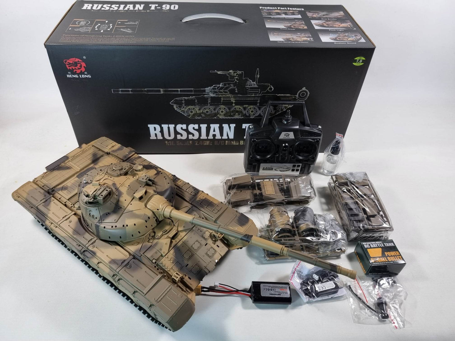 Heng Long 1:16 RC Tank "Russian T90" Smoke Sound BB IR 2.4G Version 7